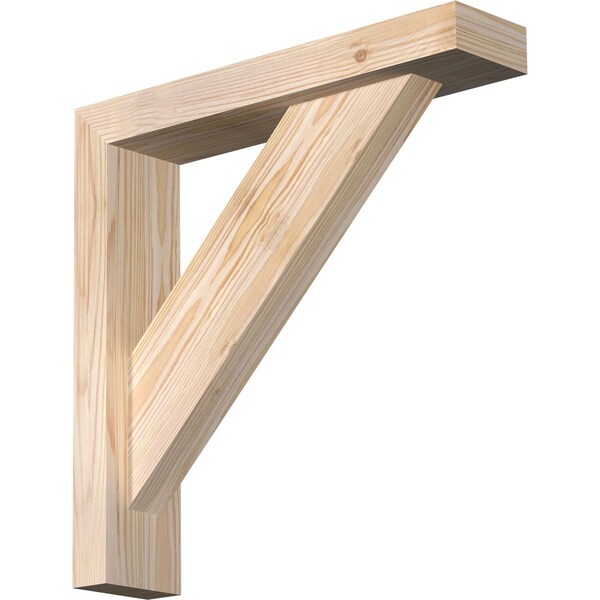Ekena Millwork Traditional Craftsman Smooth Bracket w/ Offset Brace, Douglas Fir, 3 1/2"W x 16"D x 16"H BKT0402X16X16TRA04SDF - main